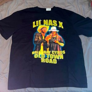 Medium, fits like a large, heavy material h&m lil nas tshirt